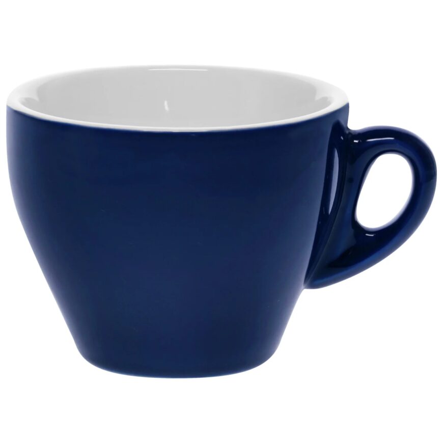 modrý šálek na cappuccino