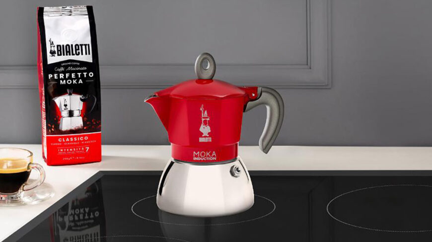 Indukční moka konvička Bialetti 2 šálky červená - Obrázek 3
