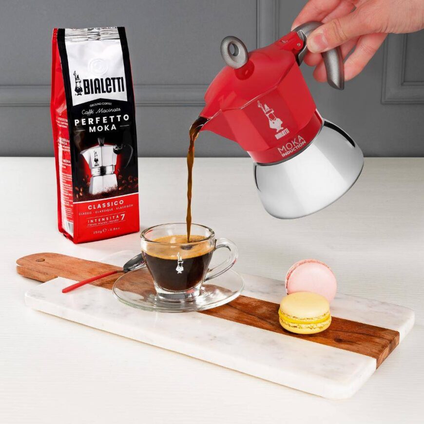 Indukční moka konvička Bialetti 4 šálky červená - Obrázek 2