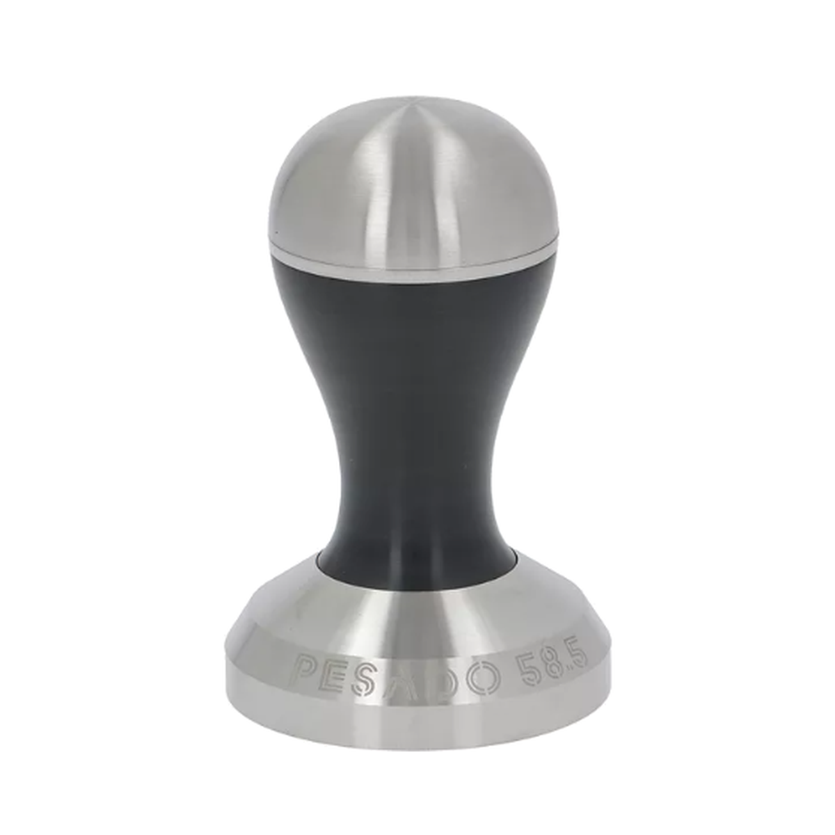Pesado Black & Silver – tamper 58,5 mm s nerezovou rukojetí