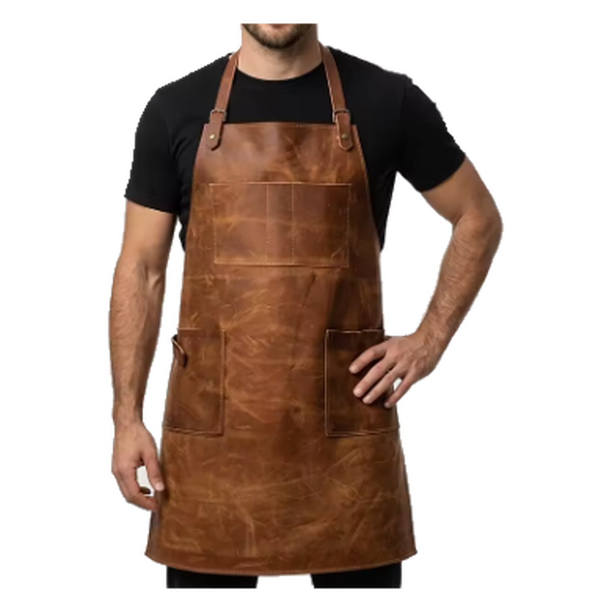 Kožená baristická zástěra – hnědá